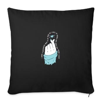 Fan d’idoles Kpop J’ai un petit ami K Amant de drame I - Housse de coussin décorative 45 x 45 cm - noir - Devant