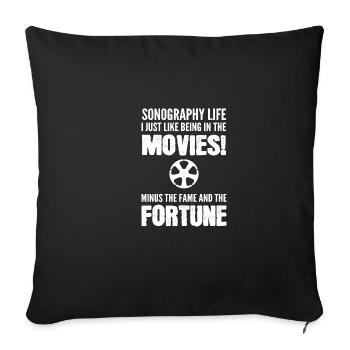 Sonography Life Ultrasound Technician Gift - Sofa pillowcase 17,3'' x 17,3'' (45 x 45 cm) - black - Front