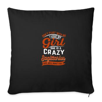 Don't flirt with me with me Sagittarius couples lus - Sofa pillowcase 17,3'' x 17,3'' (45 x 45 cm) - black - Front