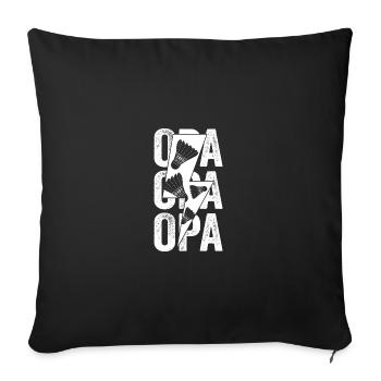 Badminton Grandpa Grandpa Badminton - Sofa pillowcase 17,3'' x 17,3'' (45 x 45 cm) - black - Front