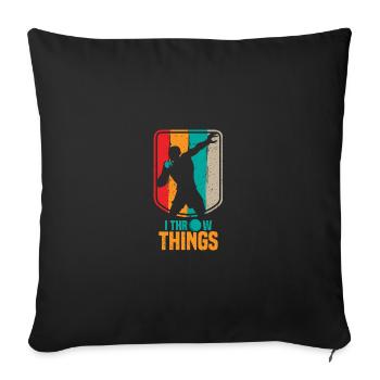 shot put - Sofa pillowcase 17,3'' x 17,3'' (45 x 45 cm) - black - Front