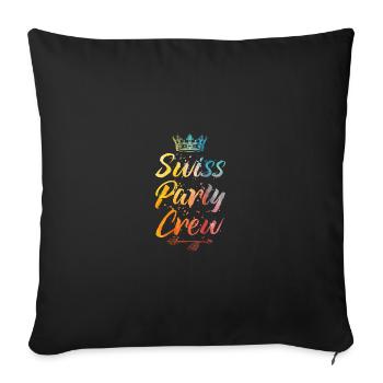 Swiss Party Crew Bunt Schweiz - Sofa pillowcase 17,3'' x 17,3'' (45 x 45 cm) - black - Front