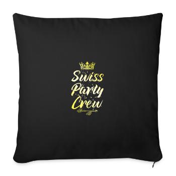 Swiss Party Crew Krone Switzerland - Sofa pillowcase 17,3'' x 17,3'' (45 x 45 cm) - black - Front