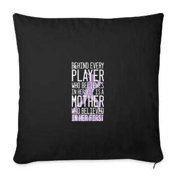 Softball - Sofa pillowcase 17,3'' x 17,3'' (45 x 45 cm) - black - Front
