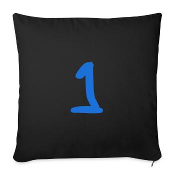 1. 1 AN. 1er ANNIVERSAIRE. ANNIVERSAIRE 1 AN - Housse de coussin décorative 45 x 45 cm - noir - Devant