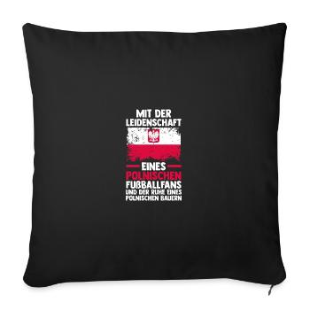 Polonais Pologne - Housse de coussin décorative 45 x 45 cm - noir - Devant