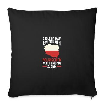 Pole Polish Poland - Sofa pillowcase 17,3'' x 17,3'' (45 x 45 cm) - black - Front