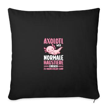 Axolotl - Sofakissenbezug 45 x 45 cm - Schwarz - Vorne