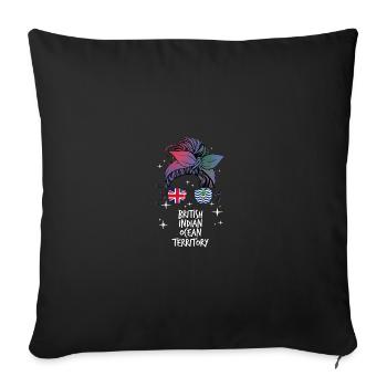 British Indian Ocean Territory - Sofa pillowcase 17,3'' x 17,3'' (45 x 45 cm) - black - Front
