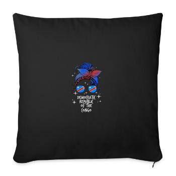 Democratic Republic of the Congo - Sofa pillowcase 17,3'' x 17,3'' (45 x 45 cm) - black - Front