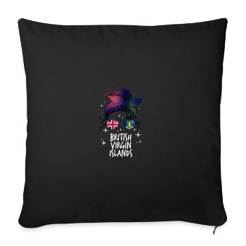 British Virgin Islands - Sofa pillowcase 17,3'' x 17,3'' (45 x 45 cm) - black - Front