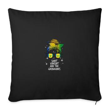 Saint Vincent and the Grenadines - Sofa pillowcase 17,3'' x 17,3'' (45 x 45 cm) - black - Front