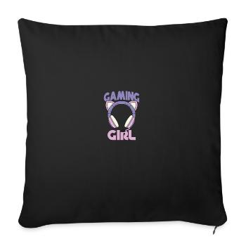 Gamer Girl Zockerin Gamerin Zockergirl Gamergirl - Sofakissenbezug 45 x 45 cm - Schwarz - Vorne