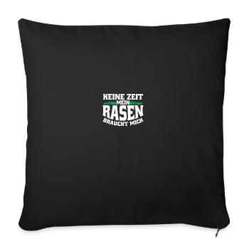 Gartenfreunde Rasenflüsterer Platzwart Geschenk - Sofakissenbezug 45 x 45 cm - Schwarz - Vorne