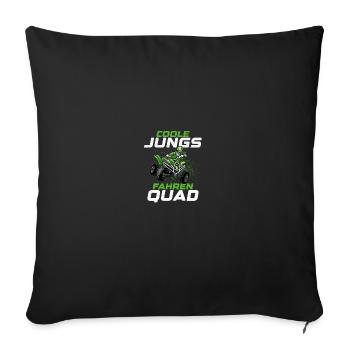 Quad Quadbike Quadfahrer Geschenk - Sofakissenbezug 45 x 45 cm - Schwarz - Vorne