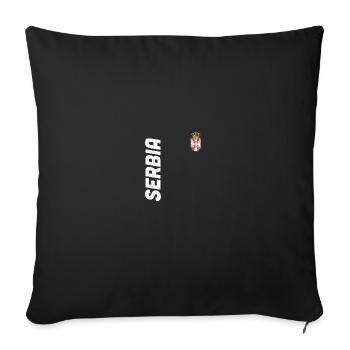 Serbia Serbian Flag Srbija Serbs Gift - Sofa pillowcase 17,3'' x 17,3'' (45 x 45 cm) - black - Front