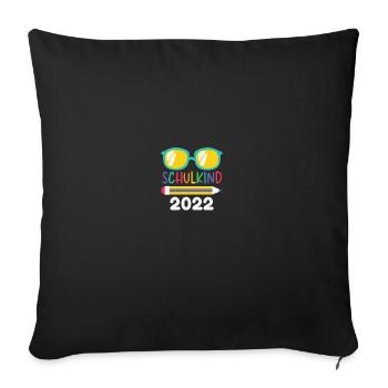 Schulkind 2022 Junge Einschulung - Sofakissenbezug 45 x 45 cm - Schwarz - Vorne