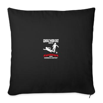 Fussballer Fussballspieler Fussball Sprüche Foul - Sofakissenbezug 45 x 45 cm - Schwarz - Vorne