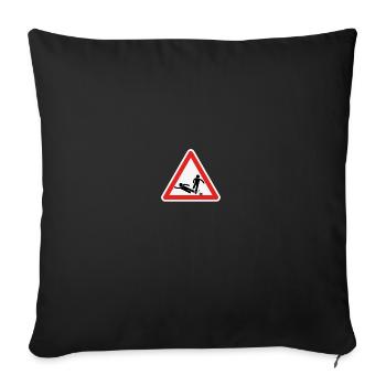 Fussballer Fussballspieler Fussball Sprüche Foul - Sofakissenbezug 45 x 45 cm - Schwarz - Vorne