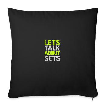 Joueur de tennis Joueur de tennis cadeau balle de tennis - Housse de coussin décorative 45 x 45 cm - noir - Devant