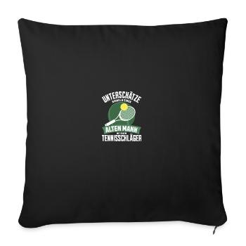 Tennisspieler Geschenk Tennisschläger Tennis-Match - Sofakissenbezug 45 x 45 cm - Schwarz - Vorne