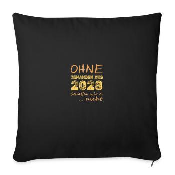 pas en 2028 - Housse de coussin décorative 45 x 45 cm - noir - Devant