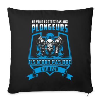 L'Air fou - Housse de coussin décorative 45 x 45 cm - noir - Devant