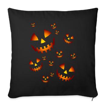Les citrouilles lumineuses - Housse de coussin décorative 45 x 45 cm - noir - Devant
