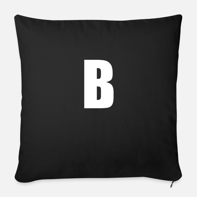 Buchstabe B b - Sofakissenbezug 45 x 45 cm - Schwarz