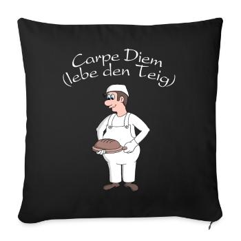 Bäcker Carpe Diem - Lebe den Teig - Sofakissenbezug 45 x 45 cm - Schwarz - Vorne