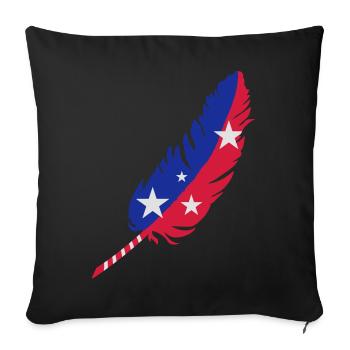 A feather-blue, red with stars - Sofa pillowcase 17,3'' x 17,3'' (45 x 45 cm) - black - Front