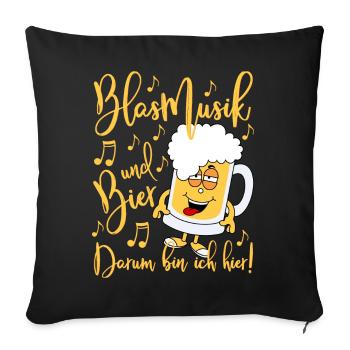 Musique de soufflage et bière C’est pourquoi je suis ici - Housse de coussin décorative 45 x 45 cm - noir - Devant