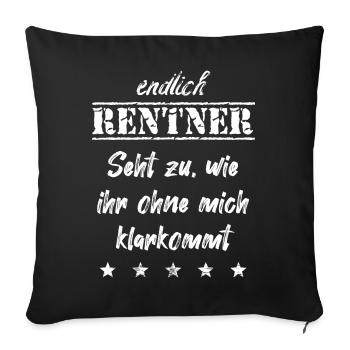 Rentner - Sofakissenbezug 45 x 45 cm - Schwarz - Vorne