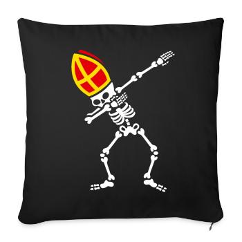 Dab Sinterklaas dab squelette Sint dabben dabbing - Housse de coussin décorative 45 x 45 cm - noir - Devant