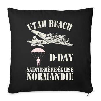Utah Beach D-Day Sainte-Mère-Église - Sofakissenbezug 45 x 45 cm - Schwarz - Vorne