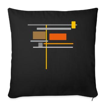 Lines & colors pattern - geometry architecture - Sofa pillowcase 17,3'' x 17,3'' (45 x 45 cm) - black - Front