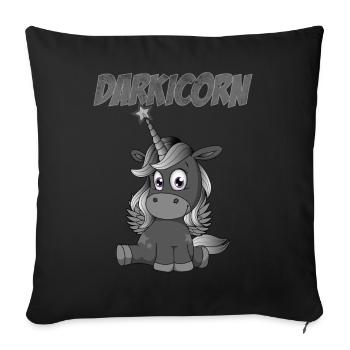 Darkicorn | Dark unicorn Gothic gift idea - Sofa pillowcase 17,3'' x 17,3'' (45 x 45 cm) - black - Front