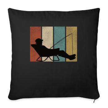 Pêche pêche - Housse de coussin décorative 45 x 45 cm - noir - Devant