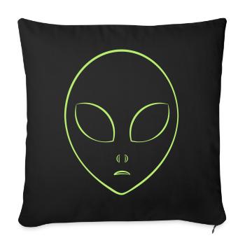 Alien head symbol abstract minimalistic - Sofa pillowcase 17,3'' x 17,3'' (45 x 45 cm) - black - Front