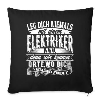electrician - Sofa pillowcase 17,3'' x 17,3'' (45 x 45 cm) - black - Front