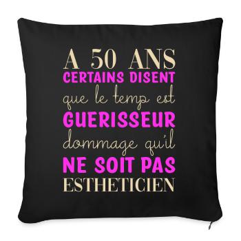 50 ans anniversaire - Housse de coussin décorative 45 x 45 cm - noir - Devant