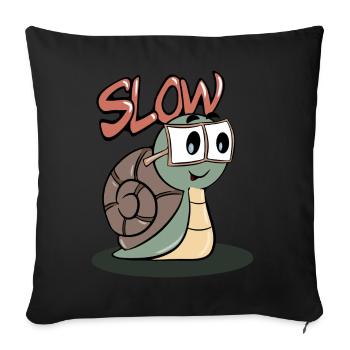 Slow - cute cute snail - Sofa pillowcase 17,3'' x 17,3'' (45 x 45 cm) - black - Front