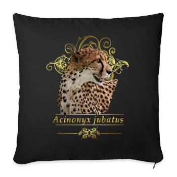 cheetah - Sofa pillowcase 17,3'' x 17,3'' (45 x 45 cm) - black - Front
