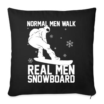 Gifts for men | Snowboard Snowboarder Sport - Sofa pillowcase 17,3'' x 17,3'' (45 x 45 cm) - black - Front
