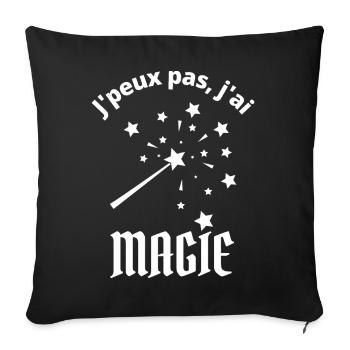 je peux pas j ai magie étoiles baguette magique - Housse de coussin décorative 45 x 45 cm - noir - Devant