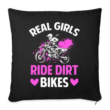 Motocross Motorcyclist Motor Race - Sofa pillowcase 17,3'' x 17,3'' (45 x 45 cm) - black - Front