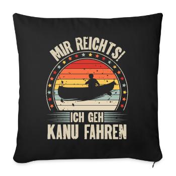 Kanu Kanut Kanutin Kanufahrer - Sofakissenbezug 45 x 45 cm - Schwarz - Vorne