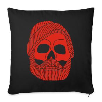 Red fisherman's skull - Sofa pillowcase 17,3'' x 17,3'' (45 x 45 cm) - black - Front