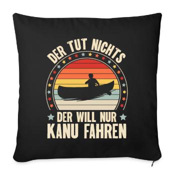 Kanu Kanufahrer Kanufahren - Sofakissenbezug 45 x 45 cm - Schwarz - Vorne