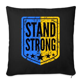 Ukraine stood strong coat of arms support - Sofa pillowcase 17,3'' x 17,3'' (45 x 45 cm) - black - Front